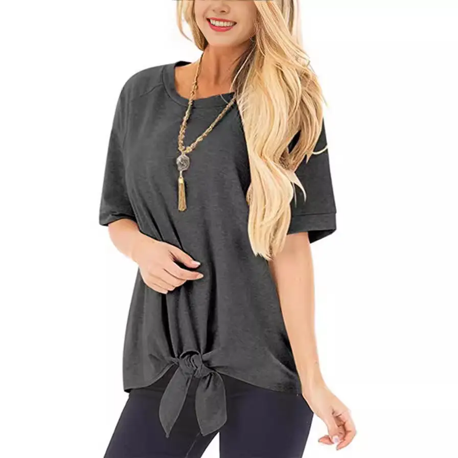 Women's Knotted T-Shirt Set of 4 Colors - Image 8
