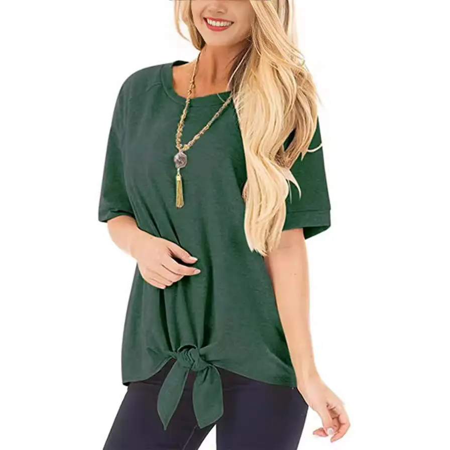 Women's Knotted T-Shirt Set of 4 Colors - Image 9