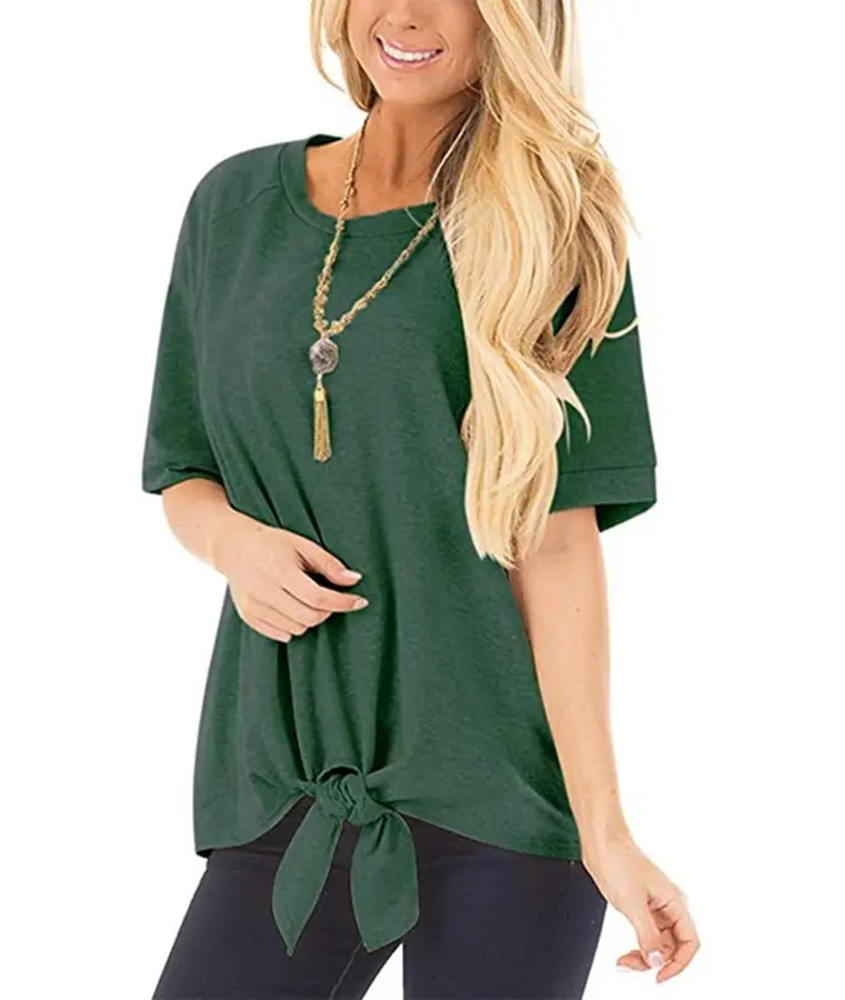 Women's Knotted T-Shirt Set of 4 Colors - Image 2