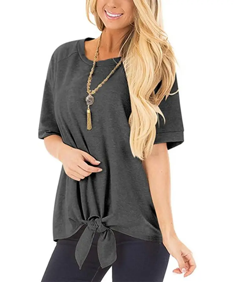 Women's Knotted T-Shirt Set of 4 Colors - Image 3