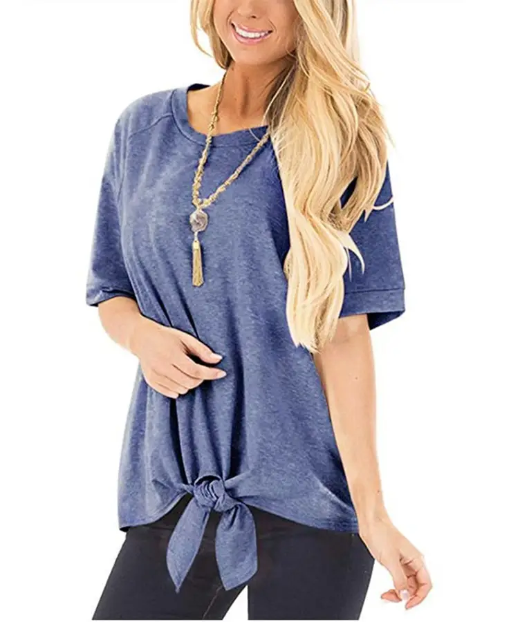 Women's Knotted T-Shirt Set of 4 Colors - Image 4