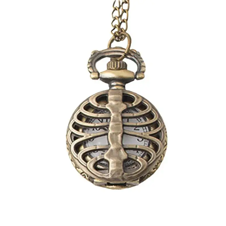 Vintage Skull Hook Watch for Men Women Gold Chain