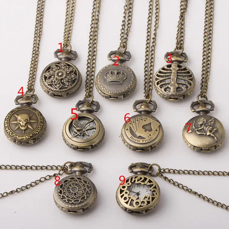 Vintage Skull Hook Watch for Men Women Gold Chain — feature 5
