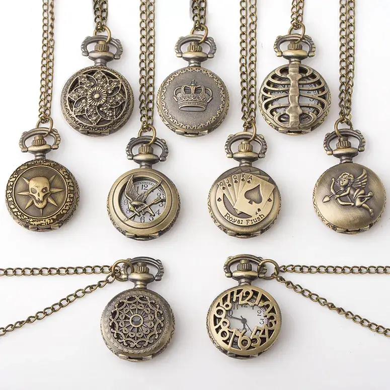 Vintage Skull Hook Watch for Men Women Gold Chain — feature 6