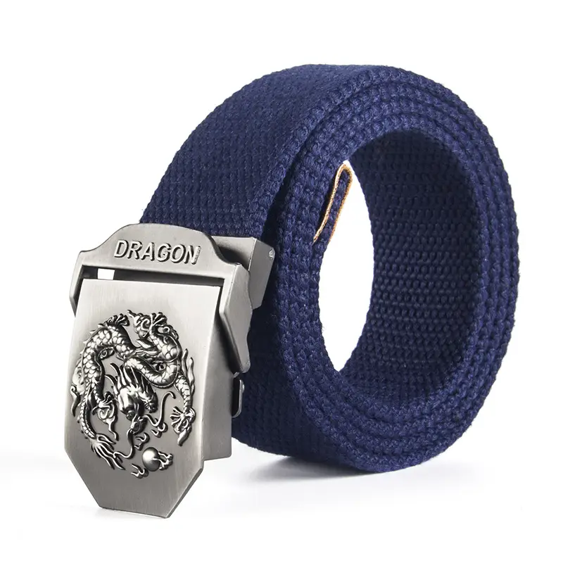 Men's Military Fan Belt Green Canvas Woven