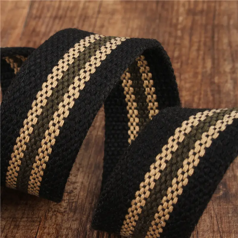Men's Black Canvas Belt with Double Buckle Design - Image 16