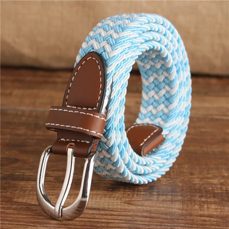 Women's 2.5cm Elastic Canvas Belt with Pin Buckle Multi-color - Image 19