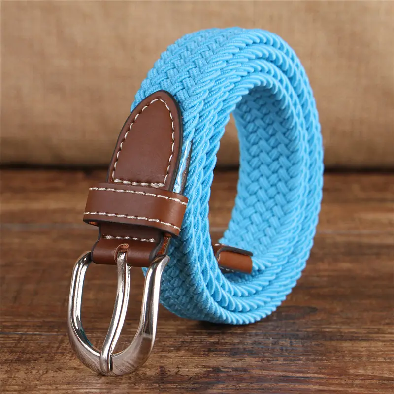 Women's 2.5cm Elastic Canvas Belt with Pin Buckle Multi-color - Image 9