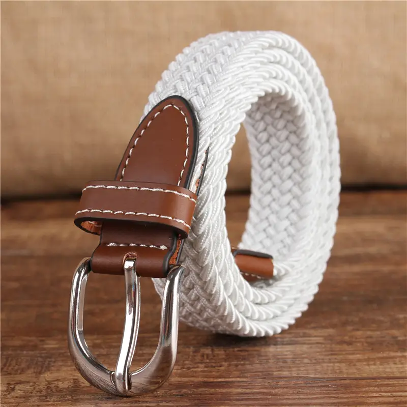 Women's 2.5cm Elastic Canvas Belt with Pin Buckle Multi-color - Image 10