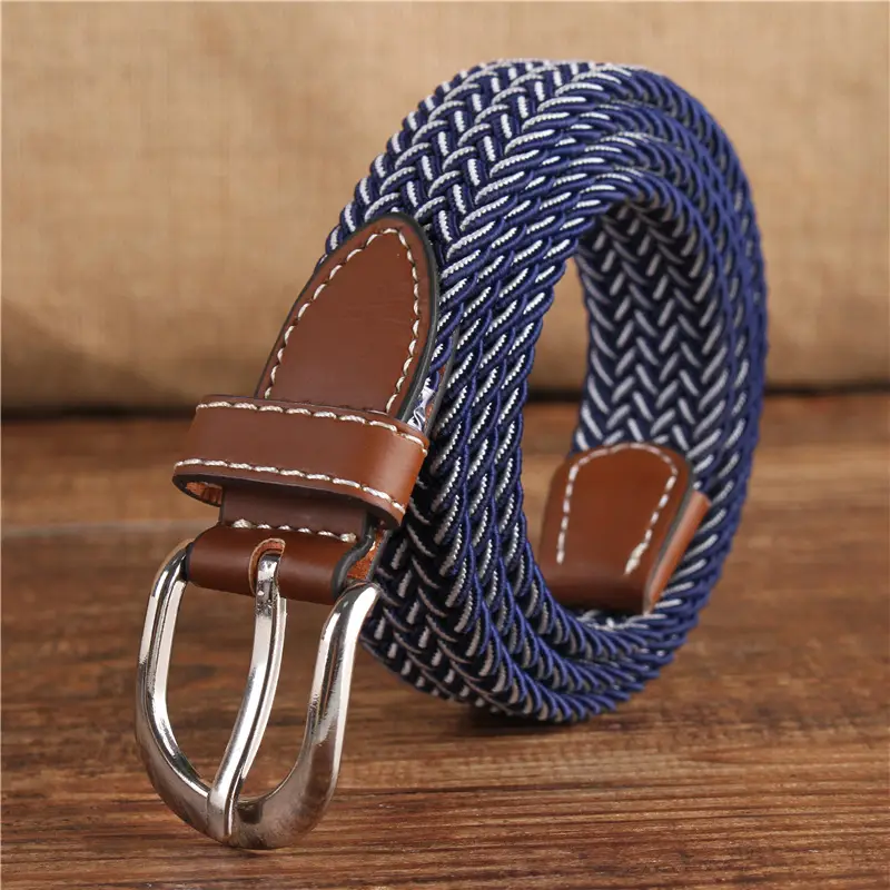 Women's 2.5cm Elastic Canvas Belt with Pin Buckle Multi-color - Image 14
