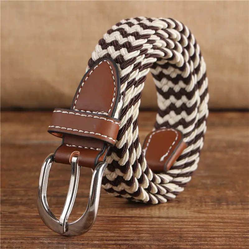 Women's 2.5cm Elastic Canvas Belt with Pin Buckle Multi-color - Image 18