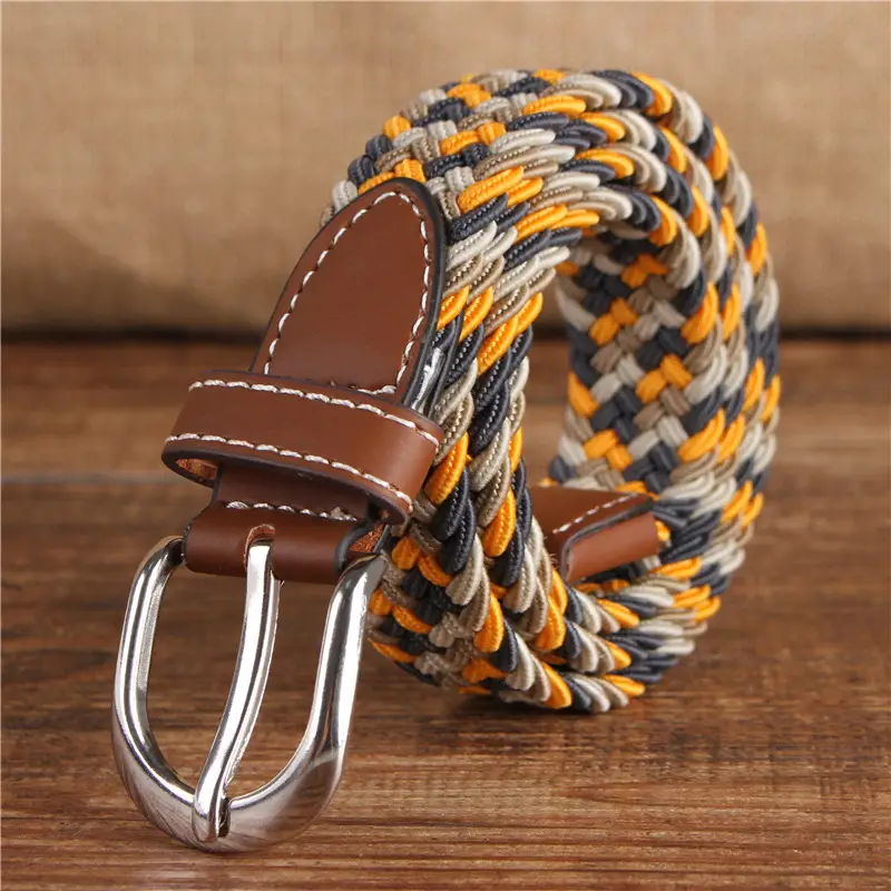 Women's 2.5cm Elastic Canvas Belt with Pin Buckle Multi-color - Image 20