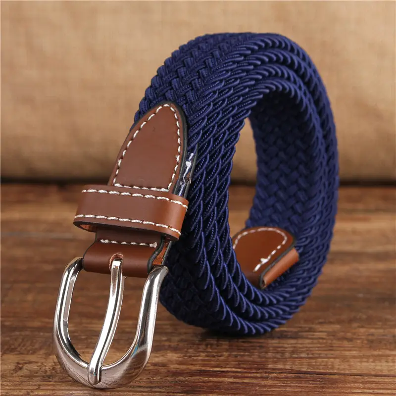 Women's 2.5cm Elastic Canvas Belt with Pin Buckle Multi-color - Image 3
