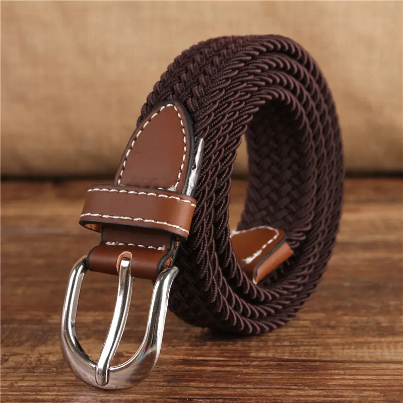 Women's 2.5cm Elastic Canvas Belt with Pin Buckle Multi-color - Image 4