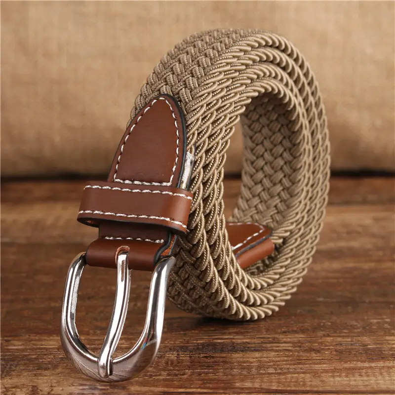 Women's 2.5cm Elastic Canvas Belt with Pin Buckle Multi-color - Image 6
