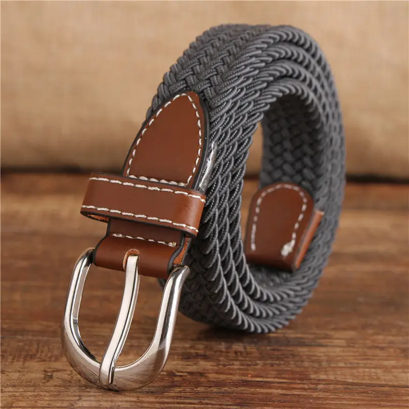 Women's 2.5cm Elastic Canvas Belt with Pin Buckle Multi-color - Image 7