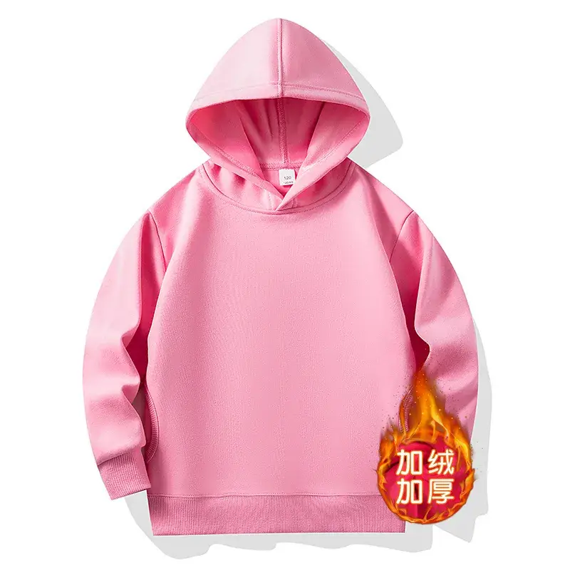 Red Hooded Fleece Lined Hoodie for Kids Boys Girls - Image 11
