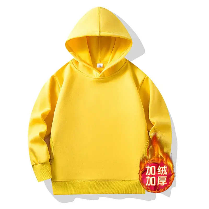Red Hooded Fleece Lined Hoodie for Kids Boys Girls - Image 2