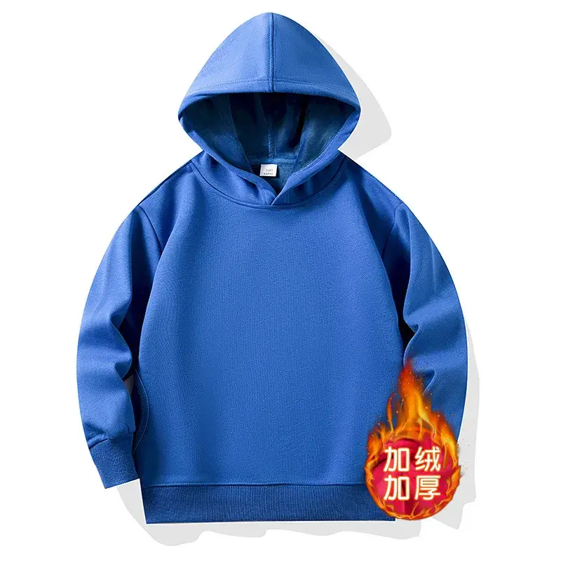 Red Hooded Fleece Lined Hoodie for Kids Boys Girls - Image 8