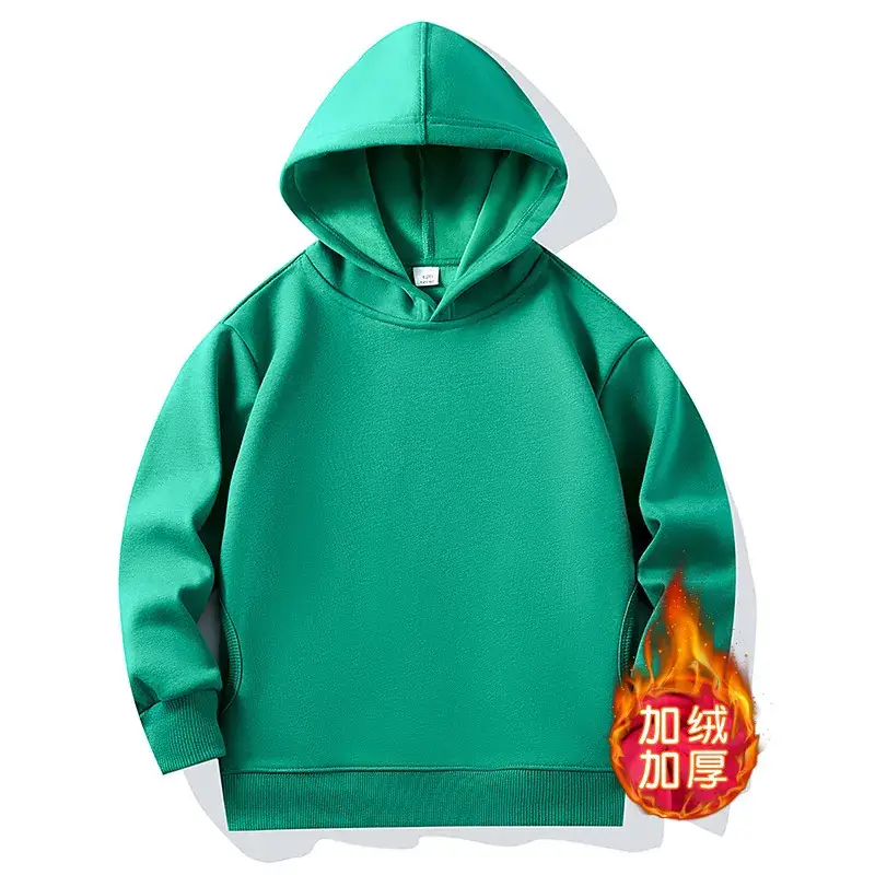 Red Hooded Fleece Lined Hoodie for Kids Boys Girls - Image 9