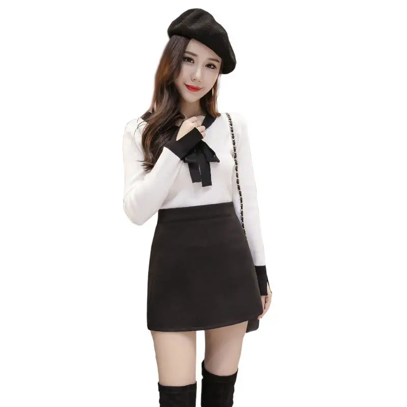 Black Woolen One-Step Skirt High Waist Slimming - Image 5