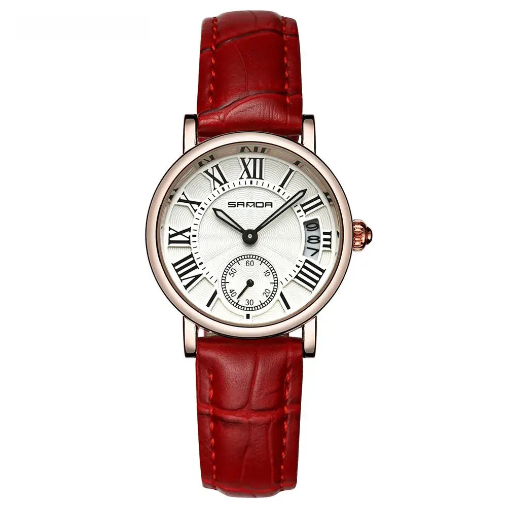 Sanda Women's Quartz Watch with Black Leather Strap - Image 2