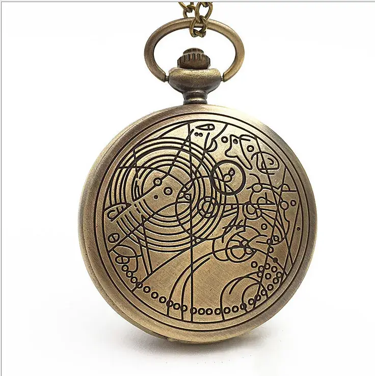 Bronze Hollow Retro Necklace Pocket Watch Design - Image 5