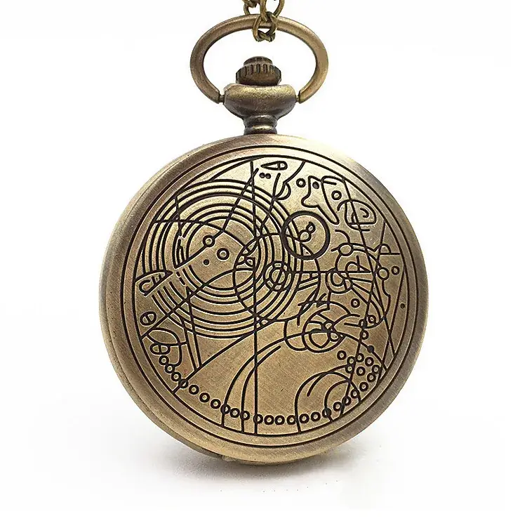 Bronze Hollow Retro Necklace Pocket Watch Design - Image 2