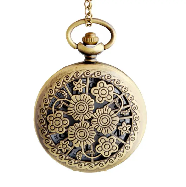 Factory Wholesale Retro Hollow Snowflake Pocket Watch - Image 9