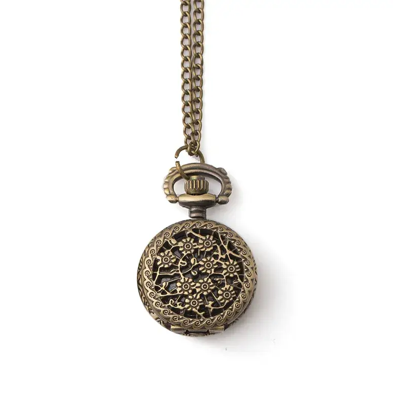 Factory Wholesale Retro Hollow Snowflake Pocket Watch — feature 10