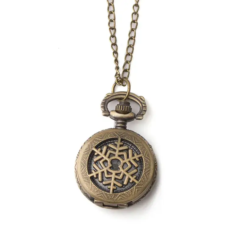 Factory Wholesale Retro Hollow Snowflake Pocket Watch — feature 12