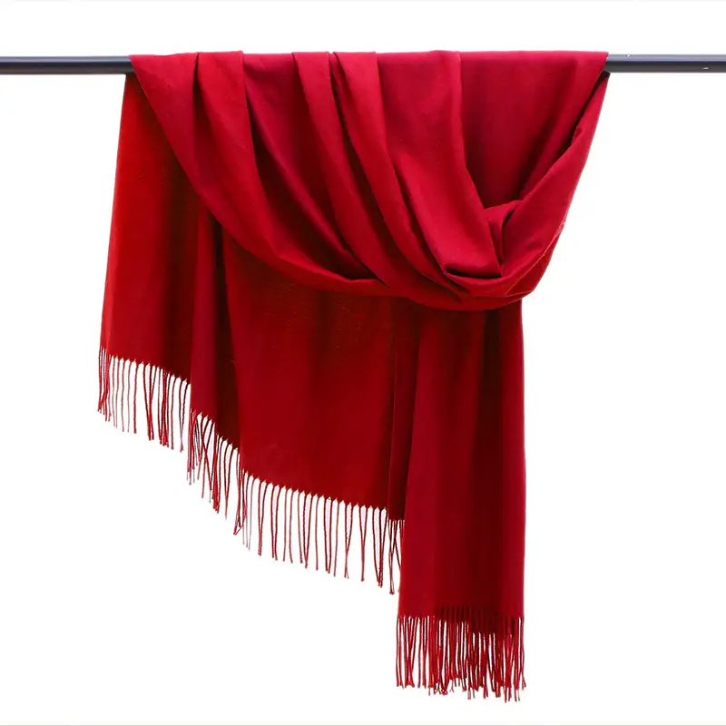 New Tassel Women Scarf Grey Cashmere Autumn Winter Warm