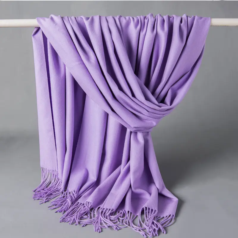 New Tassel Women Scarf Grey Cashmere Autumn Winter Warm