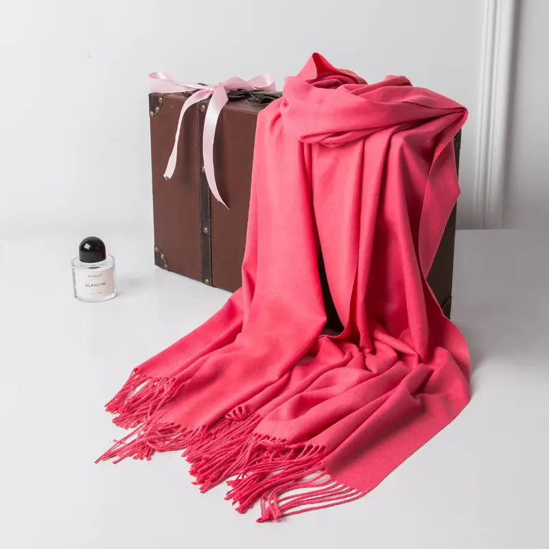 New Tassel Women Scarf Grey Cashmere Autumn Winter Warm