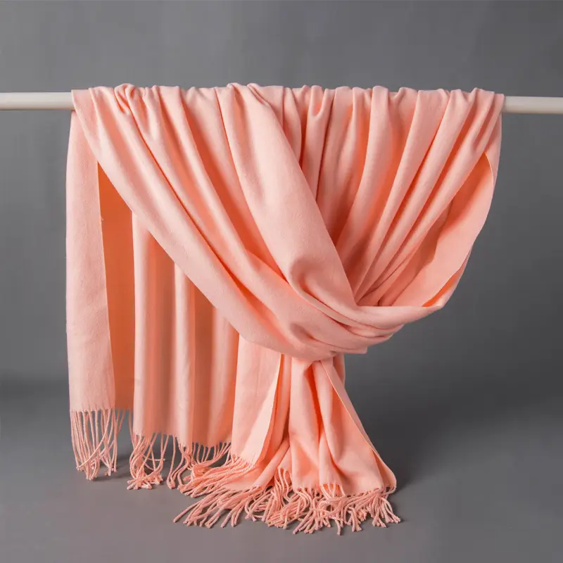 New Tassel Women Scarf Grey Cashmere Autumn Winter Warm