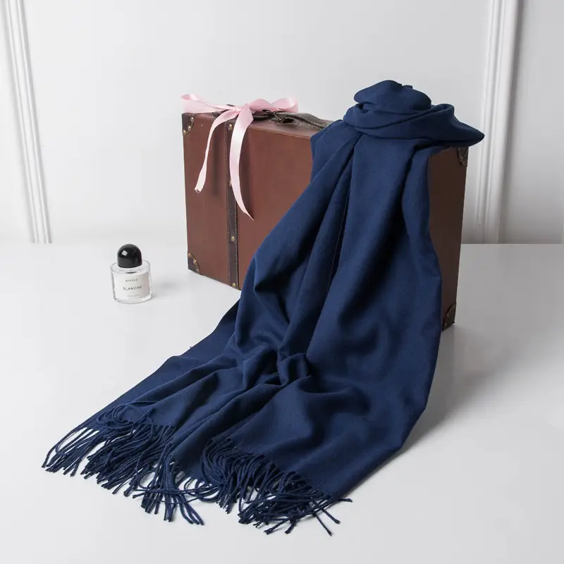 New Tassel Women Scarf Grey Cashmere Autumn Winter Warm