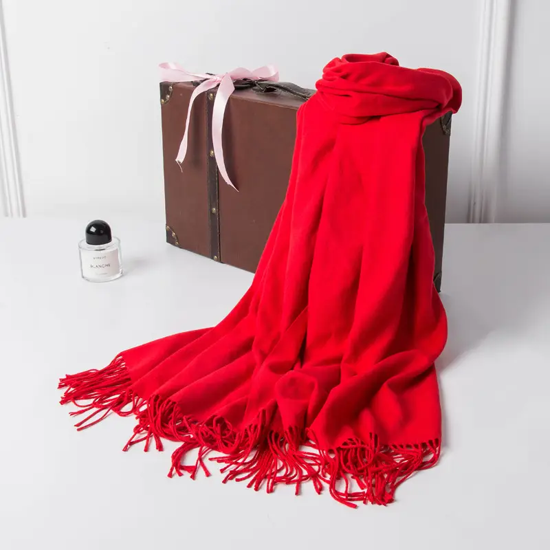 New Tassel Women Scarf Grey Cashmere Autumn Winter Warm