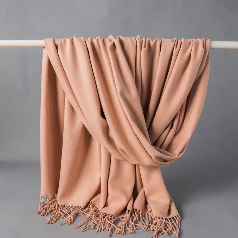 New Tassel Women Scarf Grey Cashmere Autumn Winter Warm