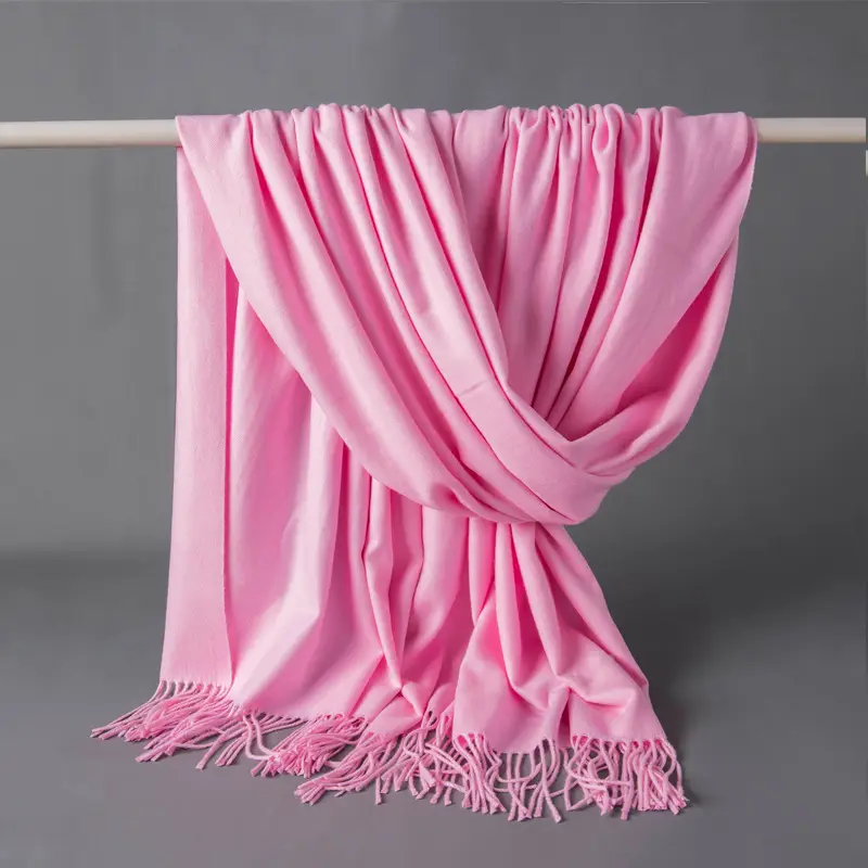 New Tassel Women Scarf Grey Cashmere Autumn Winter Warm