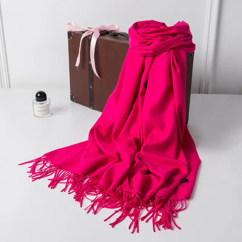 New Tassel Women Scarf Grey Cashmere Autumn Winter Warm