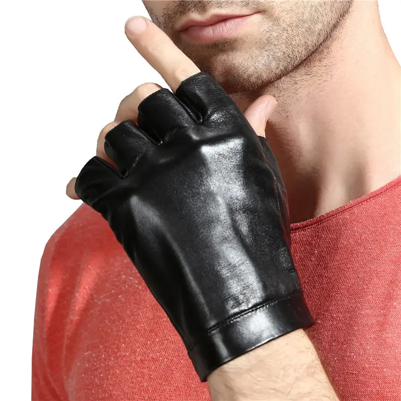 Men's Black Fingerless Motorcycle Gloves Summer Cycling Fitness - Image 8