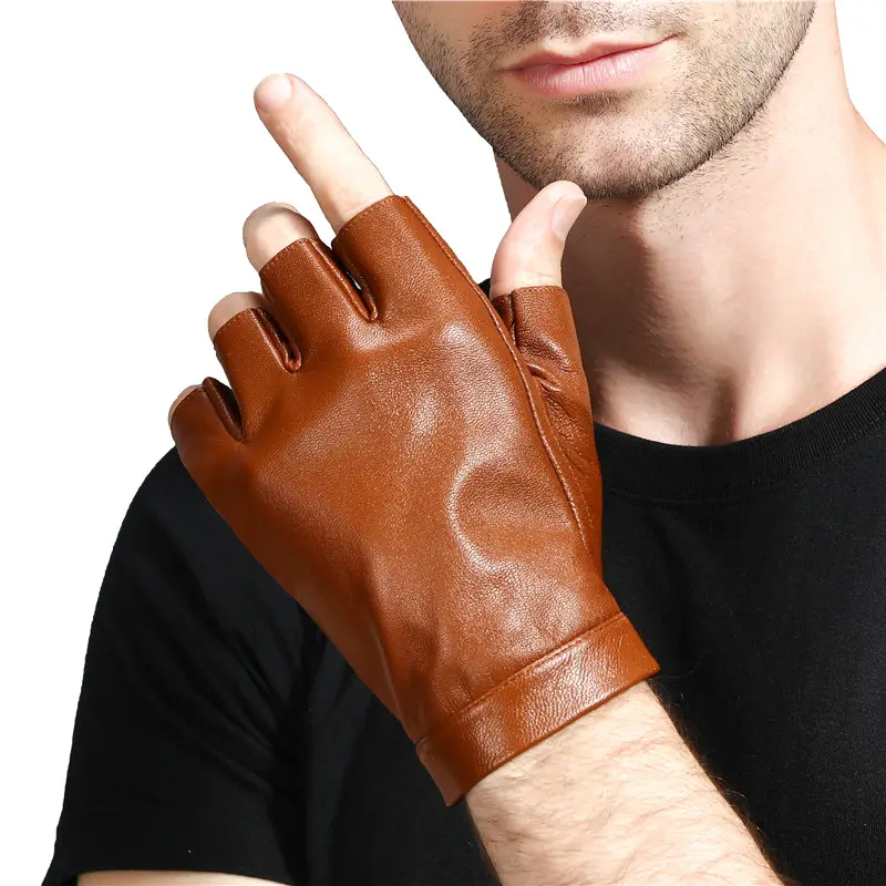 Men's Black Fingerless Motorcycle Gloves Summer Cycling Fitness - Image 10
