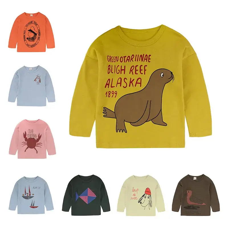 2025 Cotton Cartoon Long Sleeve T-Shirt Orange