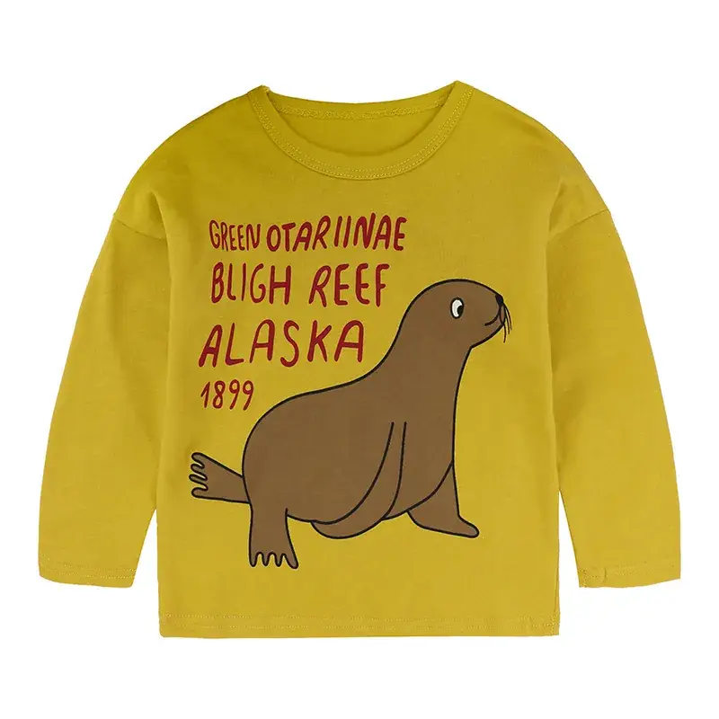 2025 Cotton Cartoon Long Sleeve T-Shirt Orange