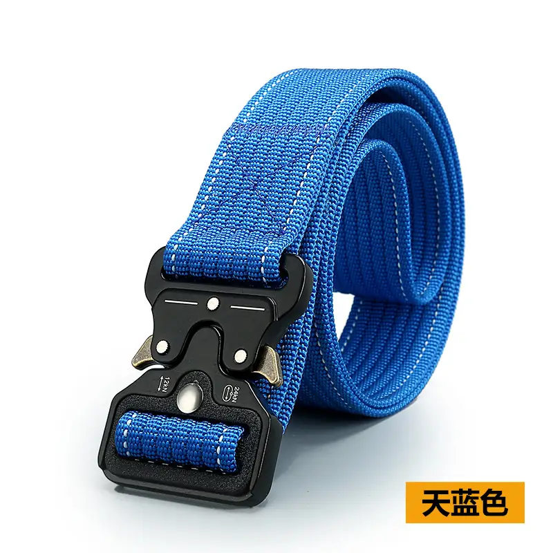 Tactical Blue Nylon Belt 3.8cm Military Fan Men's - Image 2