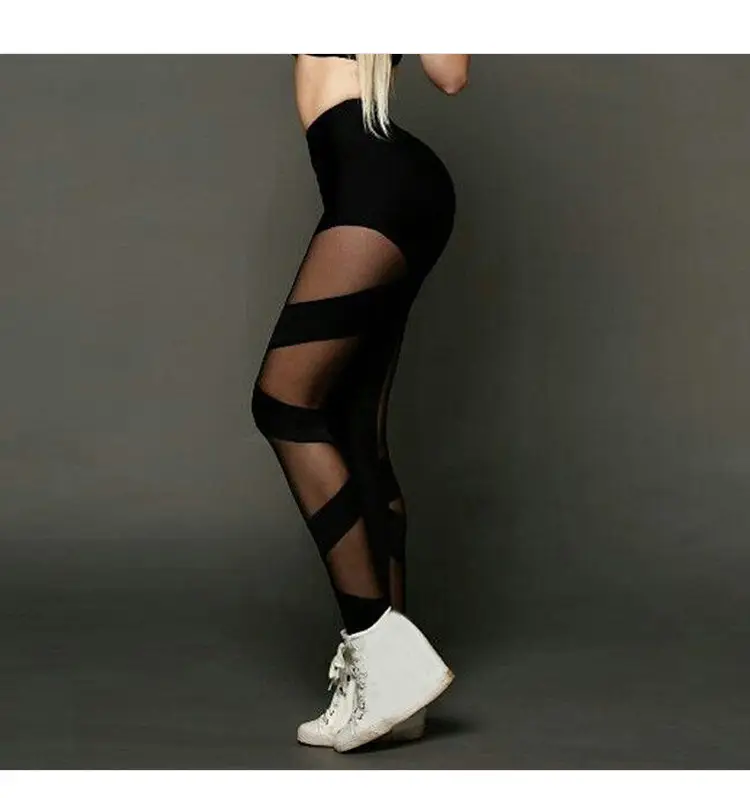 Cross-Border Mesh Splicing Sexy See-Through Leggings — feature 6