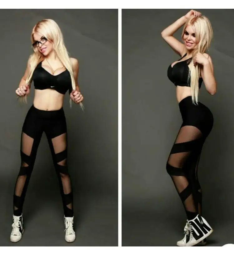 Cross-Border Mesh Splicing Sexy See-Through Leggings — feature 7