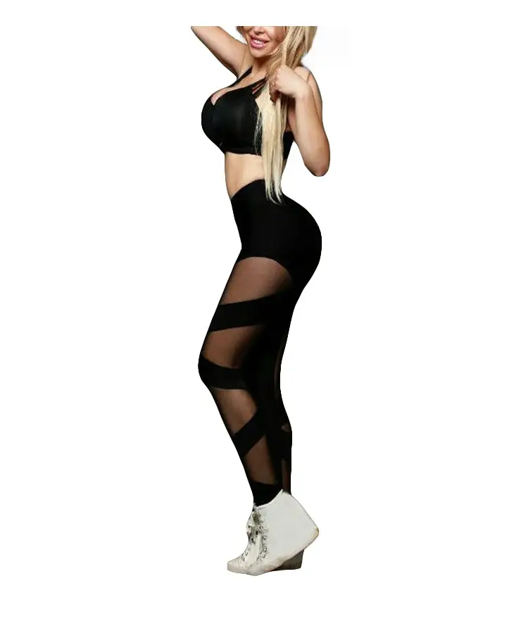 Cross-Border Mesh Splicing Sexy See-Through Leggings — feature 9