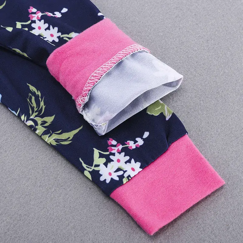 Baby Floral Striped Hooded Suit with Long Sleeve - Image 3