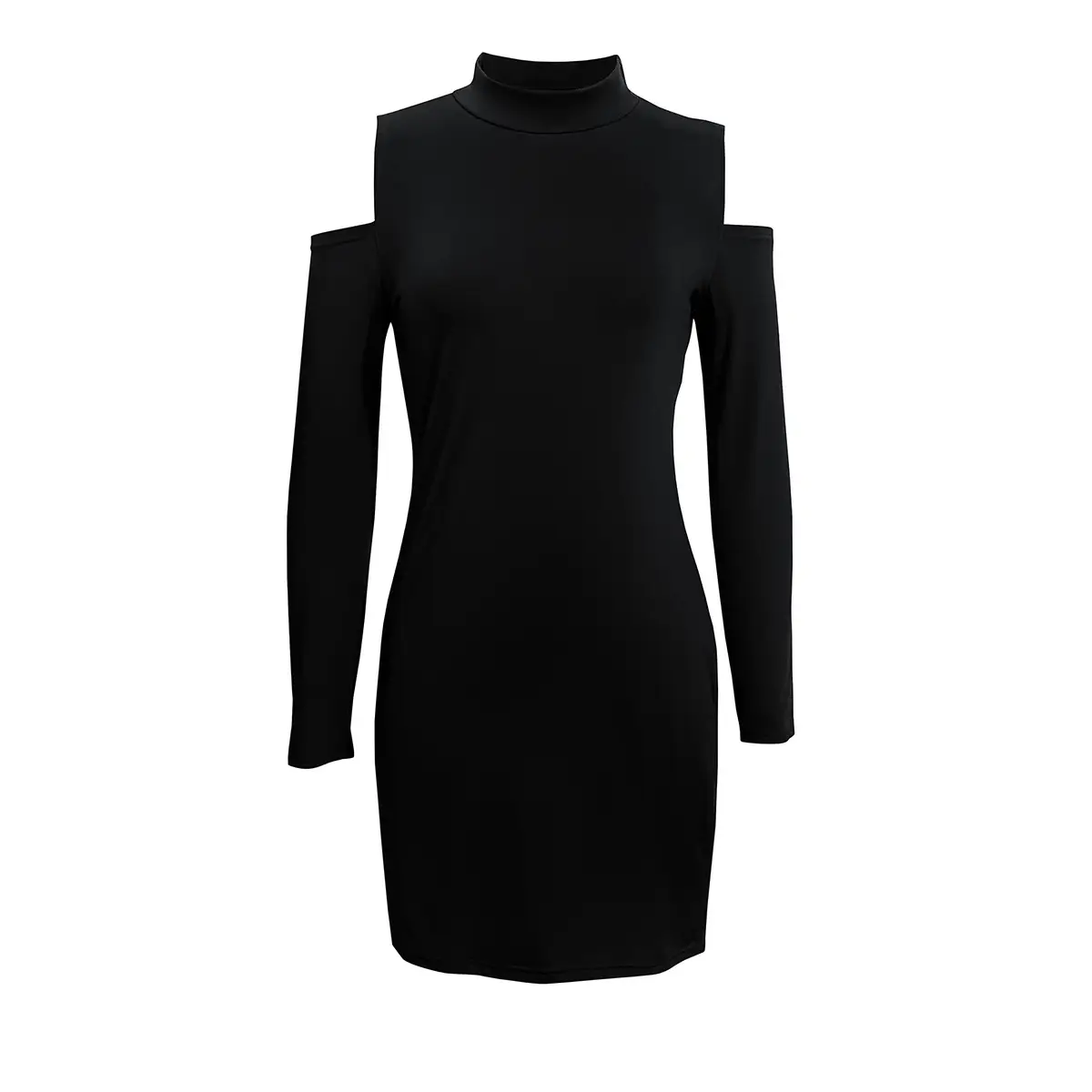Black Cold Shoulder Long Sleeve Dress for Women — feature 9